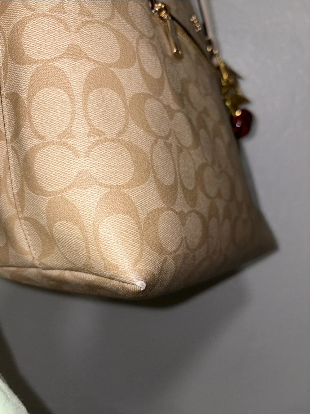 COACH Signature Canvas Tote and Wallet Set in Khaki/Chalk